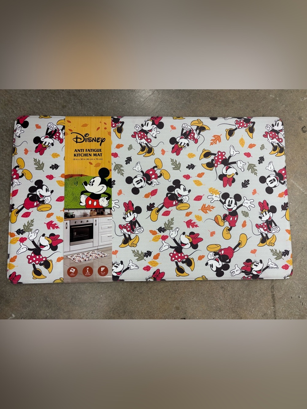 Disney Minnie & Mickey Fall Leaf kitchen anti fatigue floor mat 18x30